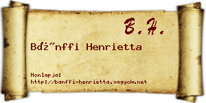 Bánffi Henrietta névjegykártya